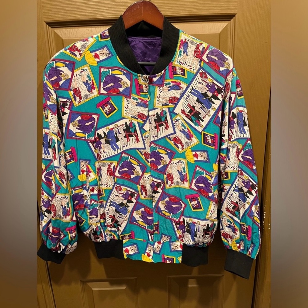 Colorful Graphic Bomber Jacket